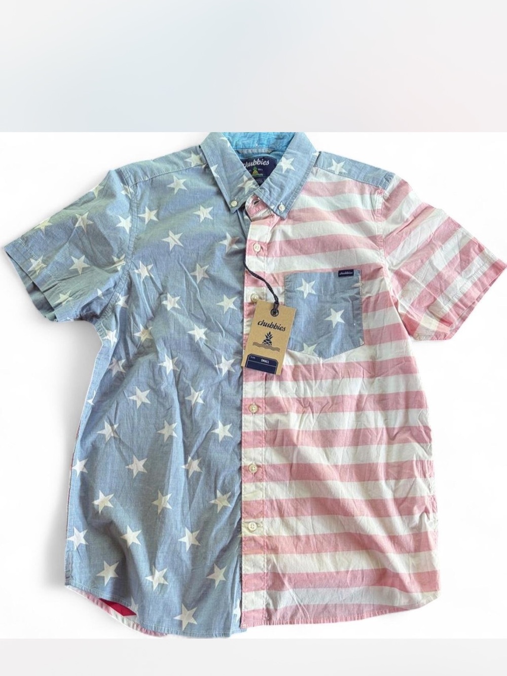 NWT chubbies Stars & Stripes Uncle Sam Friday Short-Sleeve Button-Down 🇺🇸